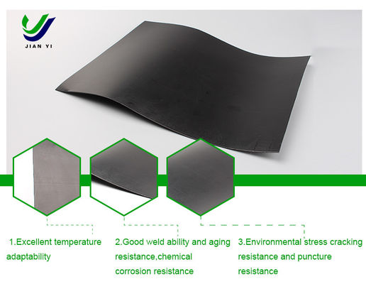 مكافحة التسرب HDPE Geomembrane ناعم مقاوم للماء سمك 2mm