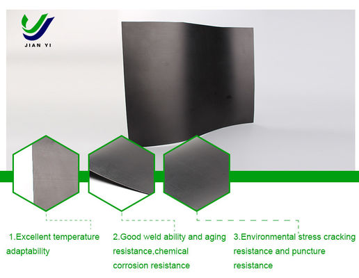 مادة قابلة للشفافية HDPE غشاء الجيوممبرانية السلسة للتصفية والعزلة
