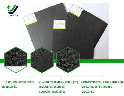 HDPE عمود نقطة سطح خشن غشاء الجيوممبران القوة العالية مضادة للانسداد