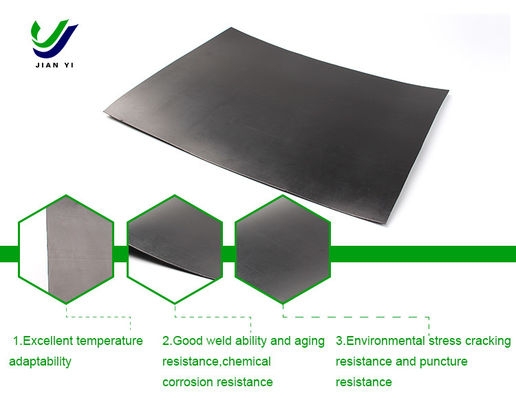 المقاومة الكيميائية الممتازة HDPE Geomembrane لتثبيت لحام الوتين الساخن في مشاريع بركة ضبط اللمعان