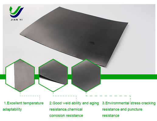 الغشاء الأرضي اللونين الأسود والأخضر HDPE مناسبة لمختلف المشاريع المقاومة للماء