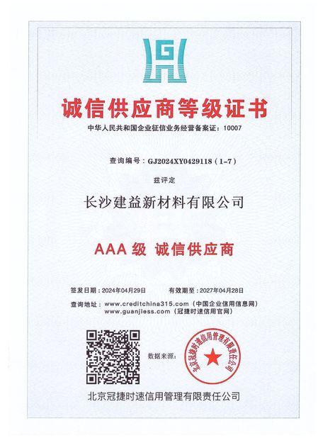 الصين Changsha Jian-Yi New Material Co., Ltd. الشهادات